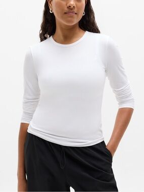Athleta Signature Rib Top White